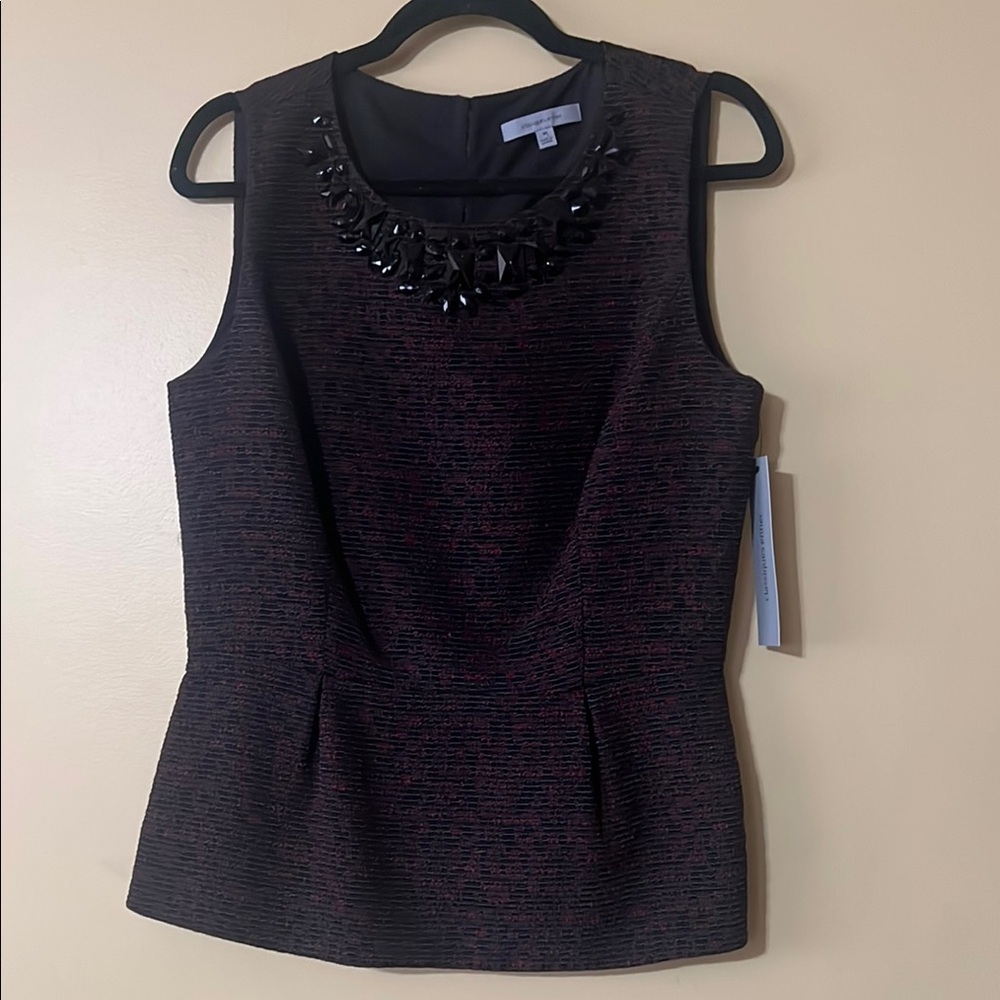 Classiques Entier Black Fitted Embellished Blouse